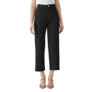 DL1961 Black Hepburn Wide Leg Ankle Jean 28